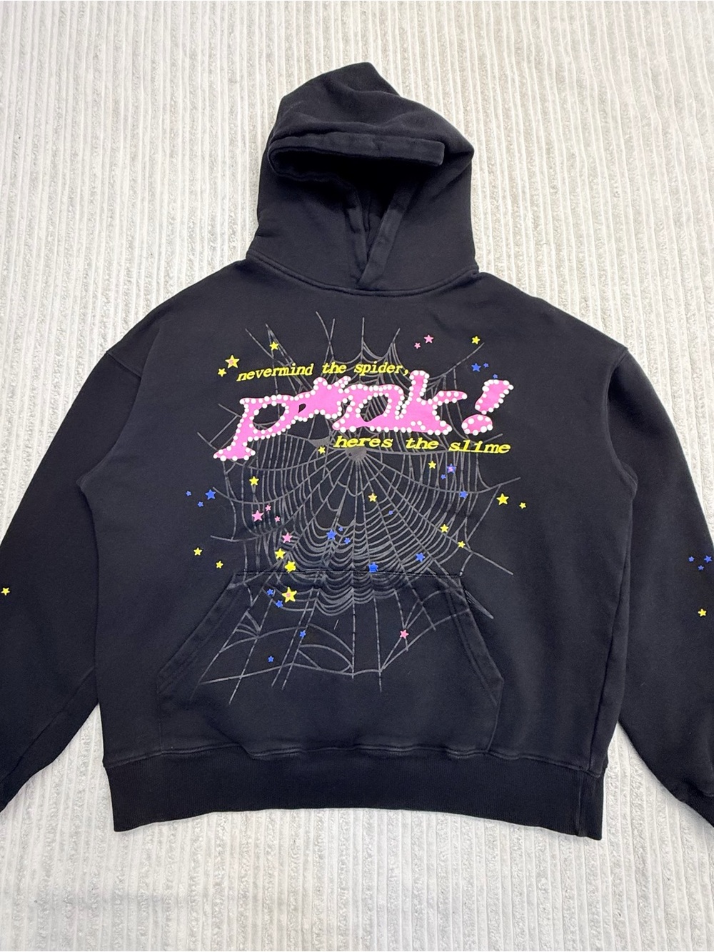 Sp5der Black Spiderweb P*nk  Slime Hoodie